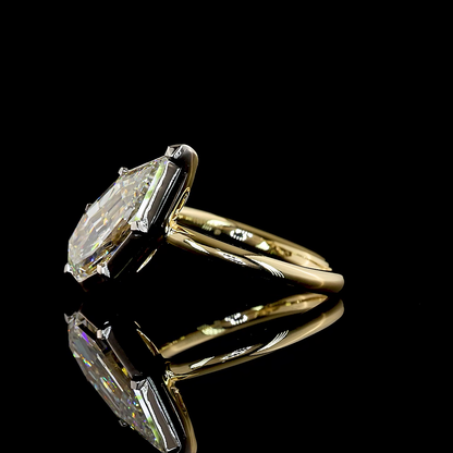3.65 CT STEP PEAR Lab Grown Diamond Solitaire Ring Sz. 6.5 (F Color and VVS2 Clarity)