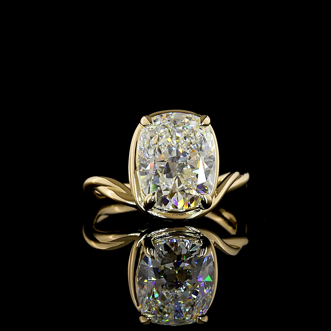 4.58 CT Cushion Brilliant Lab Grown Diamond Solitaire Ring Sz. 6.5 (F Color and VS1 Clarity)