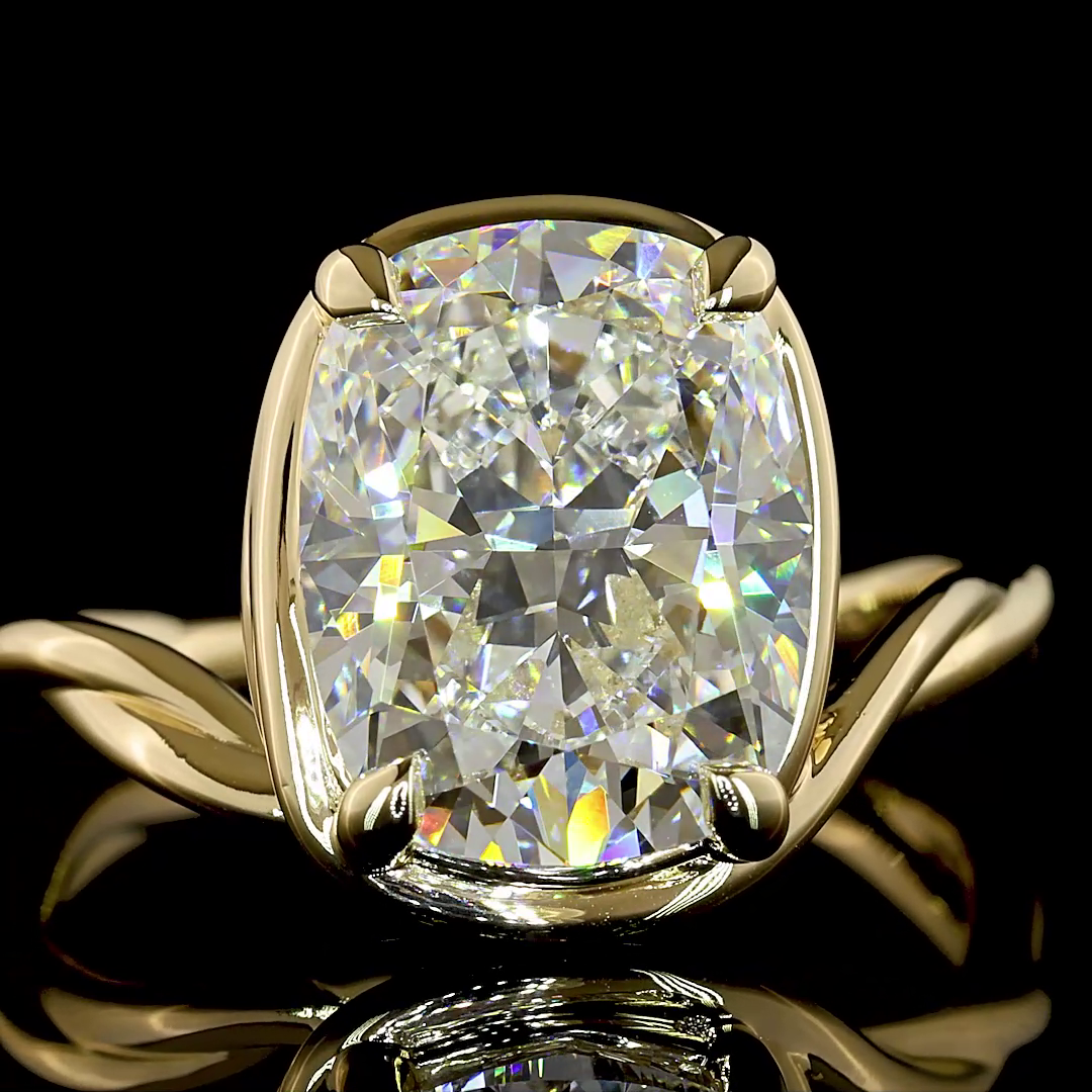 4.58 CT Cushion Brilliant Lab Grown Diamond Solitaire Ring Sz. 6.5 (F Color and VS1 Clarity)