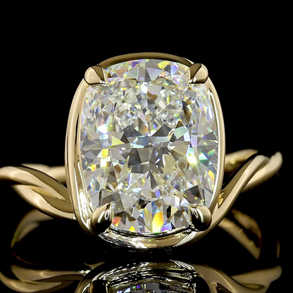 4.58 CT Cushion Brilliant Lab Grown Diamond Solitaire Ring Sz. 6.5 (F Color and VS1 Clarity)