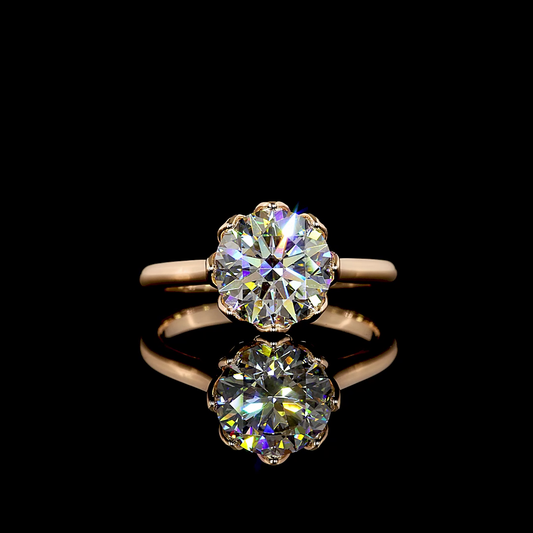 2.56 CT Round Lab Grown Diamond Solitaire Ring Sz. 7 (F Color and VS1 Clarity)