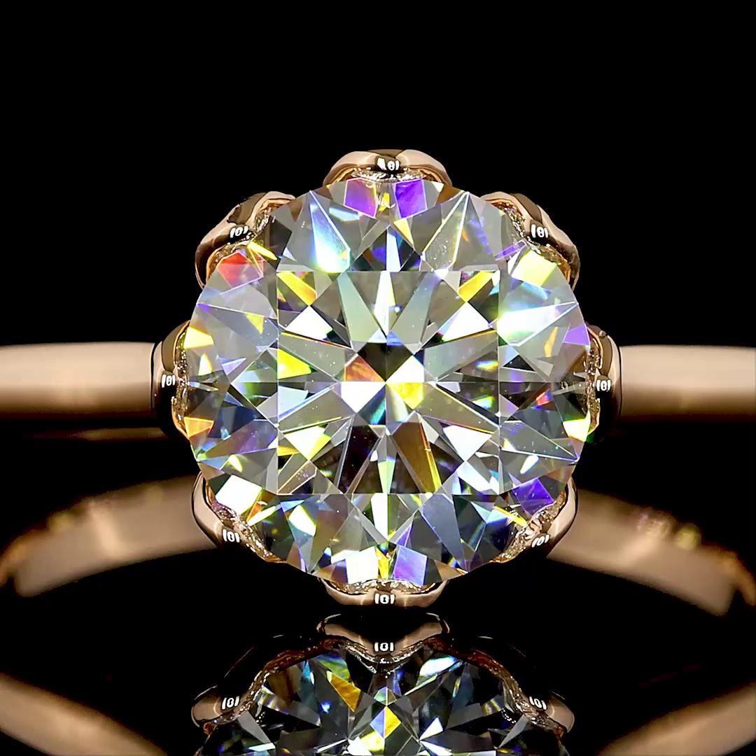 2.56 CT Round Lab Grown Diamond Solitaire Ring Sz. 7 (F Color and VS1 Clarity)