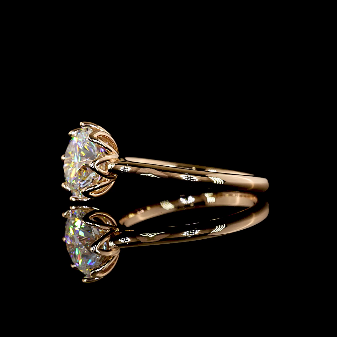2.56 CT Round Lab Grown Diamond Solitaire Ring Sz. 7 (F Color and VS1 Clarity)