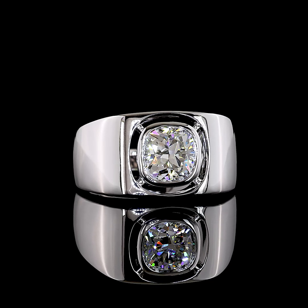 1.67 CT Square Cushion Brilliant Lab Grown Diamond Solitaire Ring Sz. 8 (E Color and VVS2 Clarity)