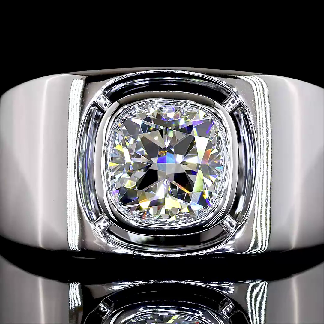 1.67 CT Square Cushion Brilliant Lab Grown Diamond Solitaire Ring Sz. 8 (E Color and VVS2 Clarity)