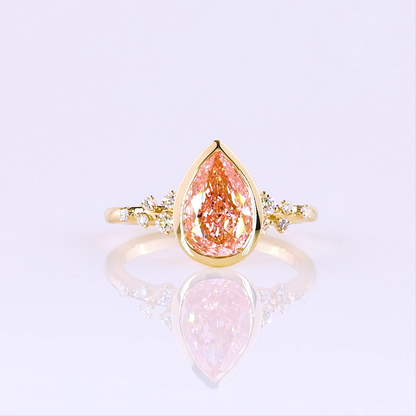 2.09 CTTW Pear Lab Grown Diamond Special Ring Sz. 6.5 (FV.P Color and VVS2 Clarity)