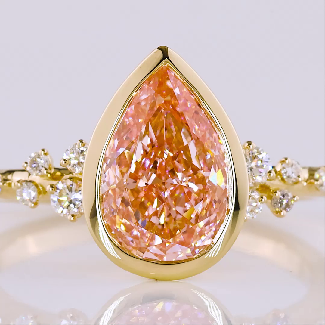 2.09 CTTW Pear Lab Grown Diamond Special Ring Sz. 6.5 (FV.P Color and VVS2 Clarity)