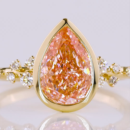2.09 CTTW Pear Lab Grown Diamond Special Ring Sz. 6.5 (FV.P Color and VVS2 Clarity)