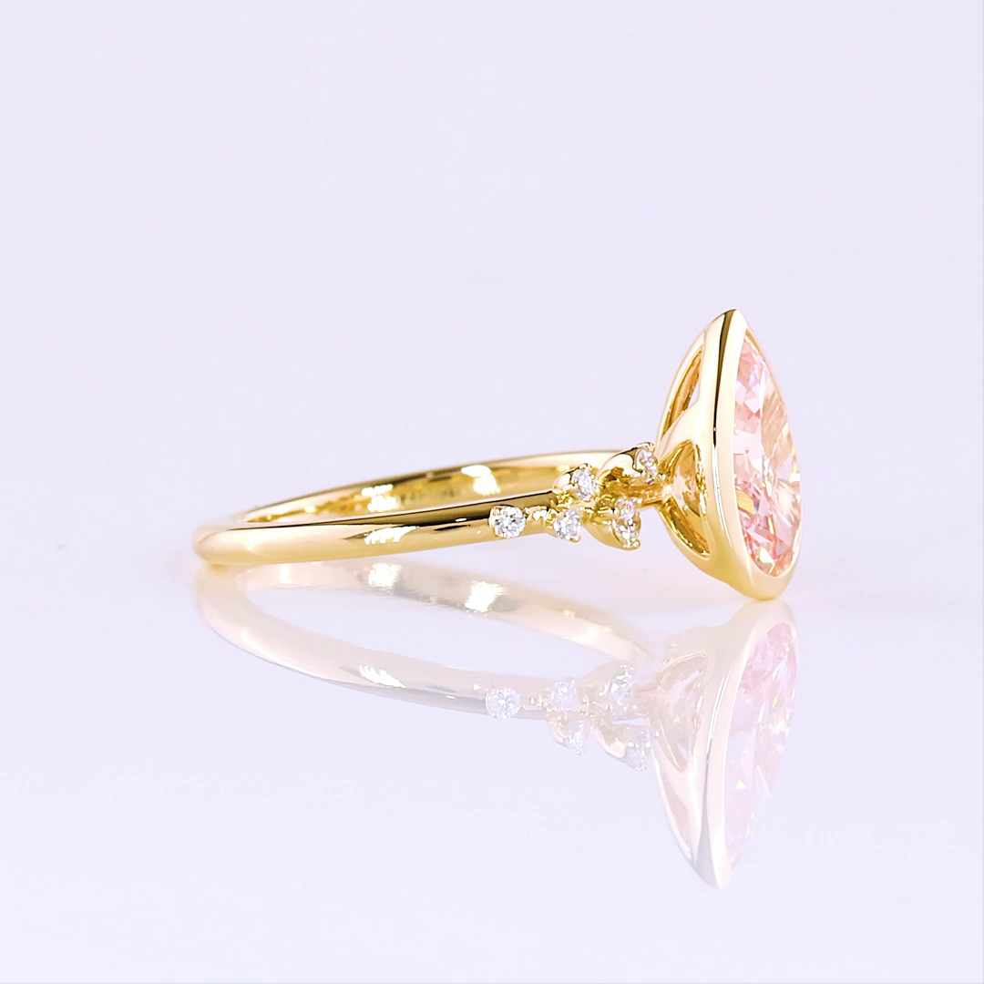 2.09 CTTW Pear Lab Grown Diamond Special Ring Sz. 6.5 (FV.P Color and VVS2 Clarity)