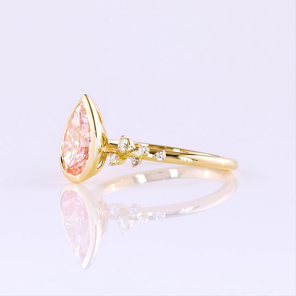 2.09 CTTW Pear Lab Grown Diamond Special Ring Sz. 6.5 (FV.P Color and VVS2 Clarity)