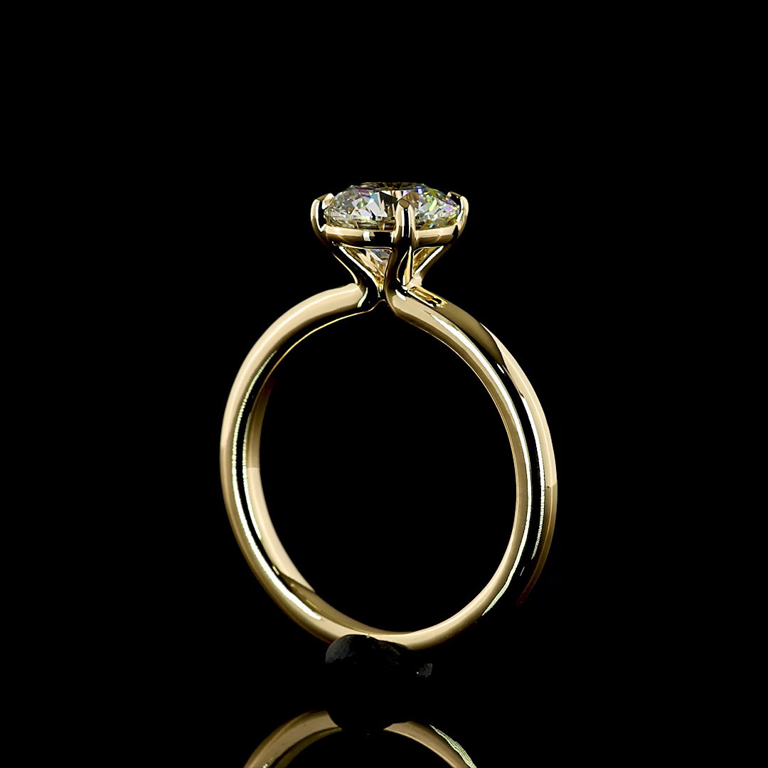 1.54 CT Round Lab Grown Diamond Solitaire Ring Sz. 6.5 (D Color and VVS2 Clarity)