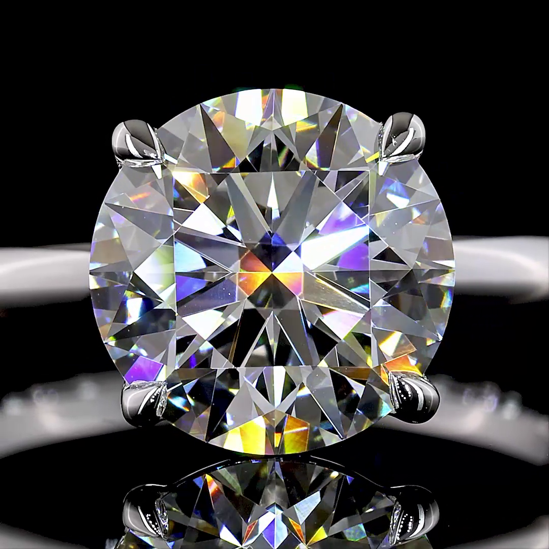 3.03 CT Round Lab Grown Diamond Solitaire Ring Sz. 6.5 (F Color and VVS2 Clarity)