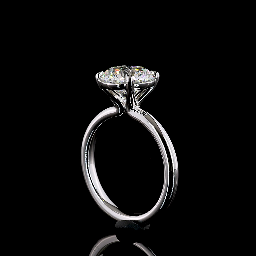 3.03 CT Round Lab Grown Diamond Solitaire Ring Sz. 6.5 (F Color and VVS2 Clarity)