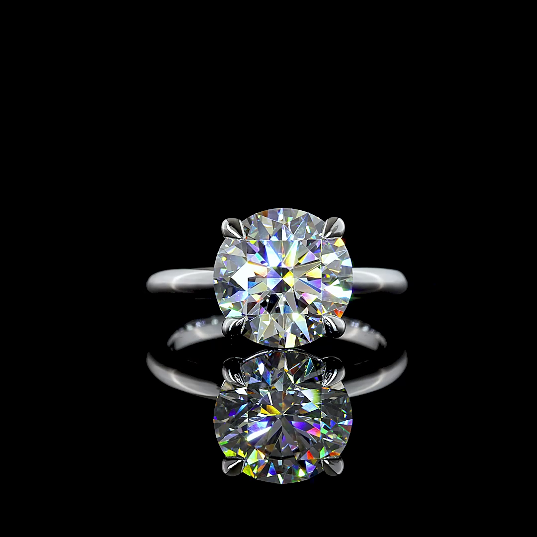 4.03 CT Round Lab Grown Diamond Solitaire Ring Sz. 6.5 (F Color and VVS2 Clarity)