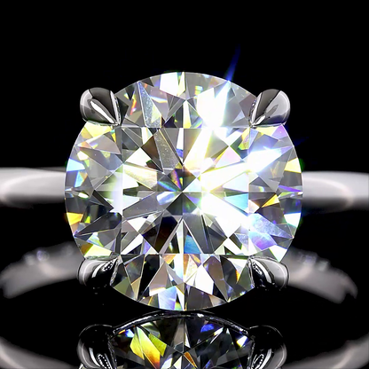 4.03 CT Round Lab Grown Diamond Solitaire Ring Sz. 6.5 (F Color and VVS2 Clarity)