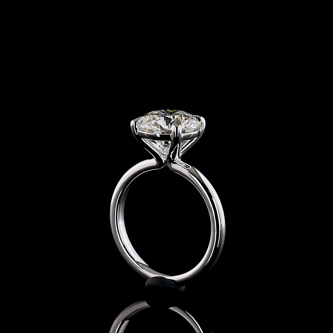 4.03 CT Round Lab Grown Diamond Solitaire Ring Sz. 6.5 (F Color and VVS2 Clarity)