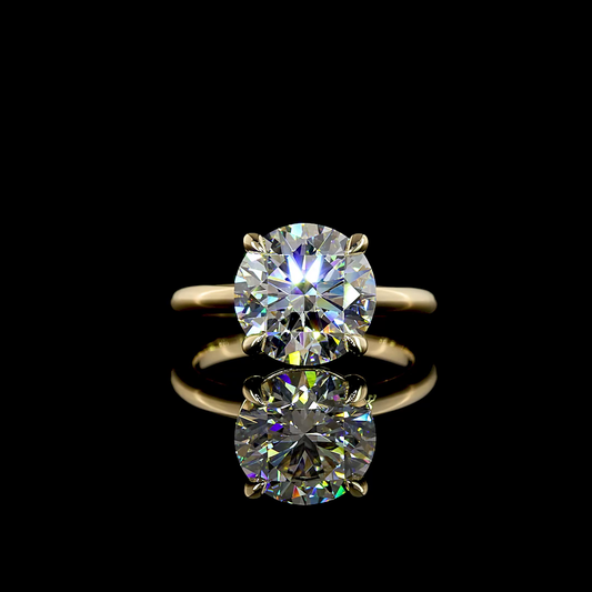 4.03 CT Round Lab Grown Diamond Solitaire Ring Sz. 6.5 (F Color and VVS2 Clarity)