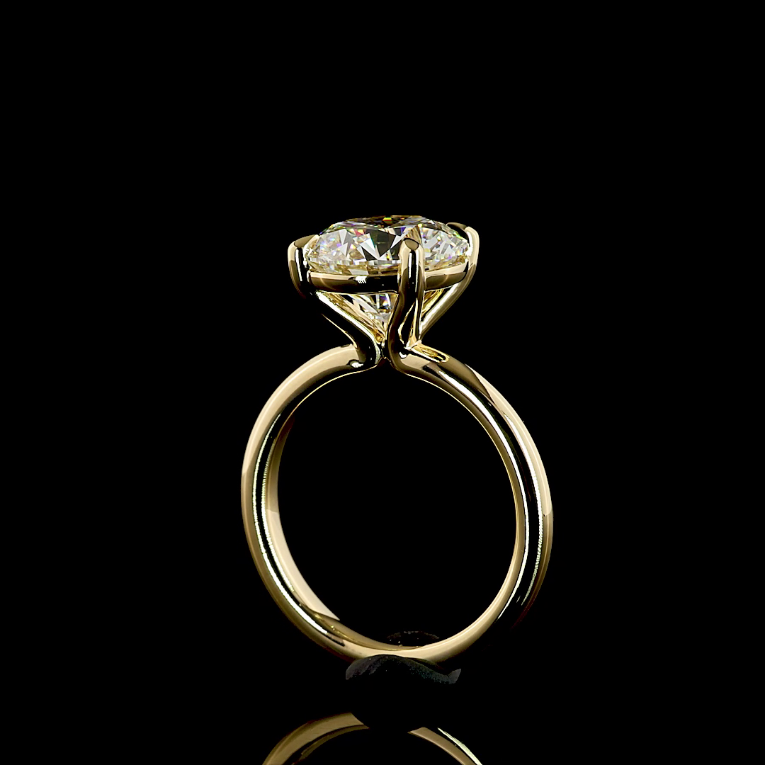 4.03 CT Round Lab Grown Diamond Solitaire Ring Sz. 6.5 (F Color and VVS2 Clarity)