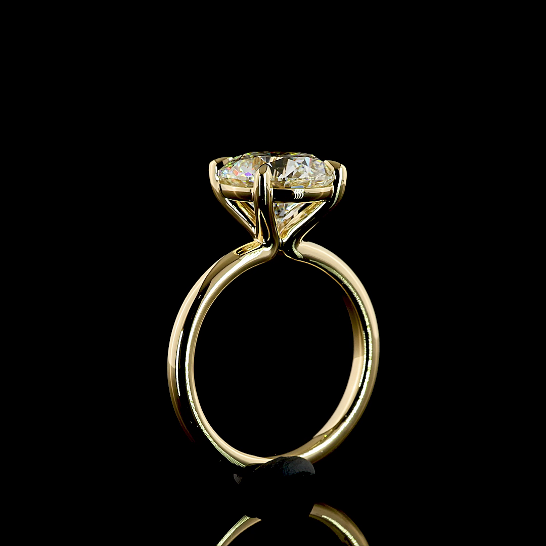 4.03 CT Round Lab Grown Diamond Solitaire Ring Sz. 6.5 (F Color and VVS2 Clarity)