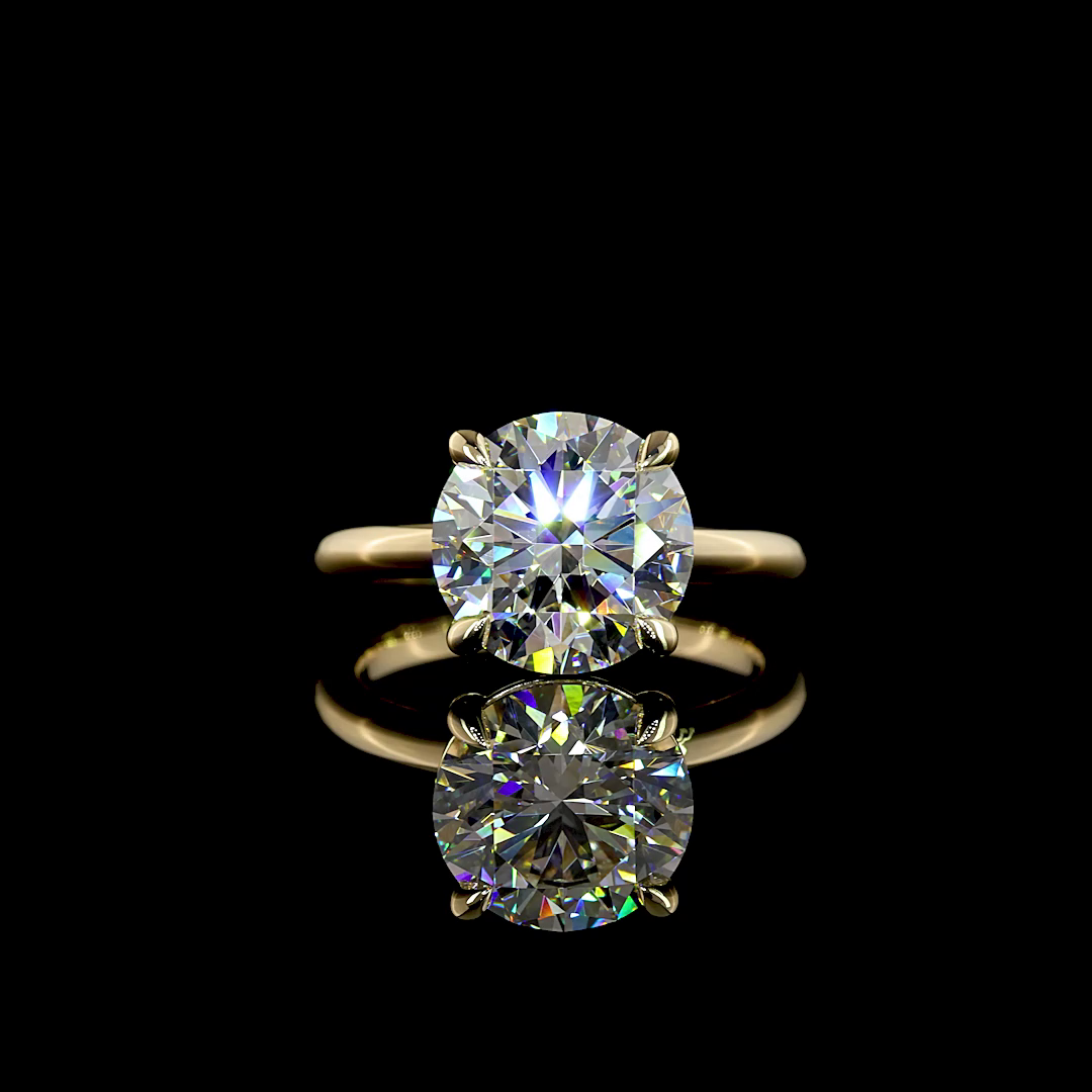 4.10 CT Round Lab Grown Diamond Solitaire Ring Sz. 6.5 (E Color and VS1 Clarity)