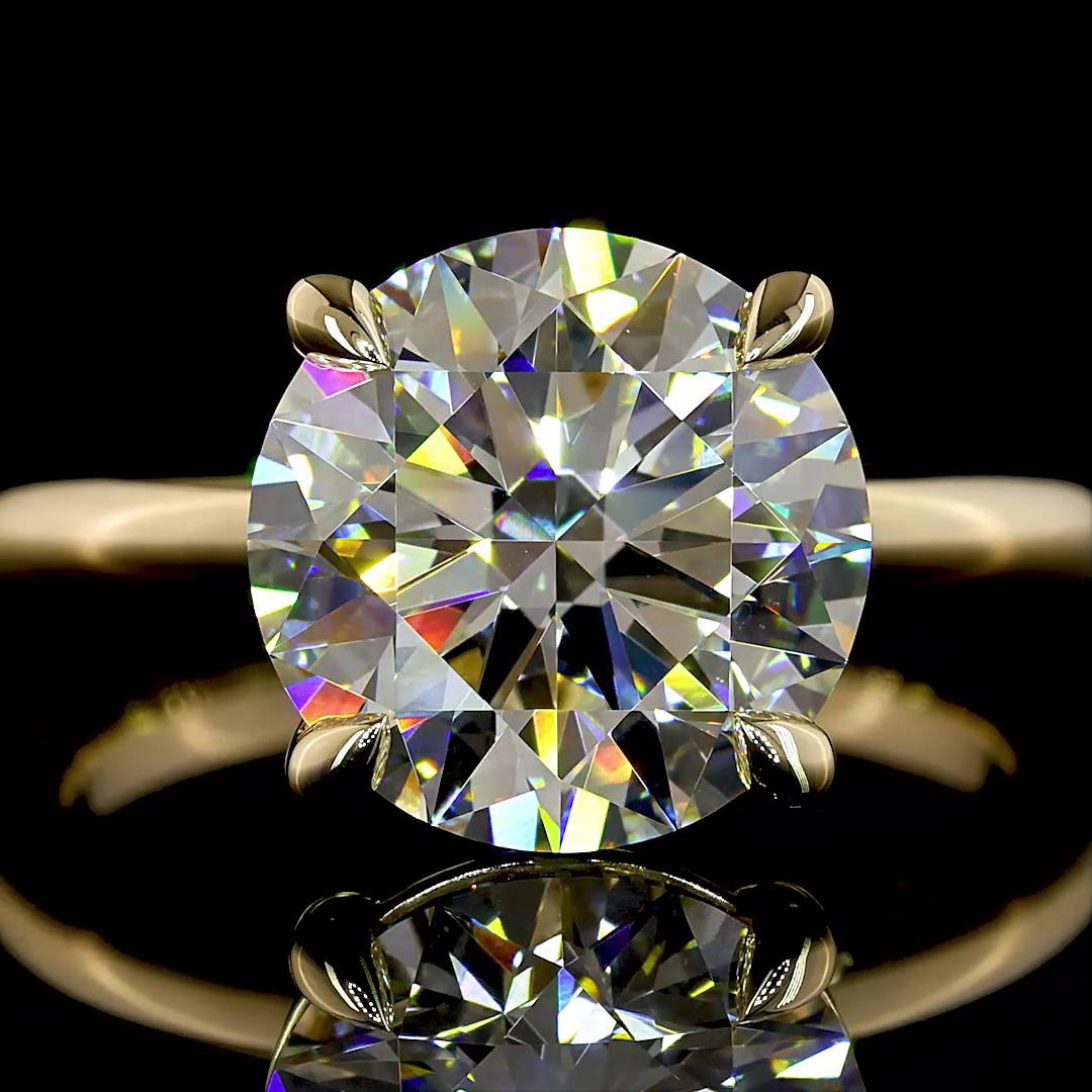 4.10 CT Round Lab Grown Diamond Solitaire Ring Sz. 6.5 (E Color and VS1 Clarity)