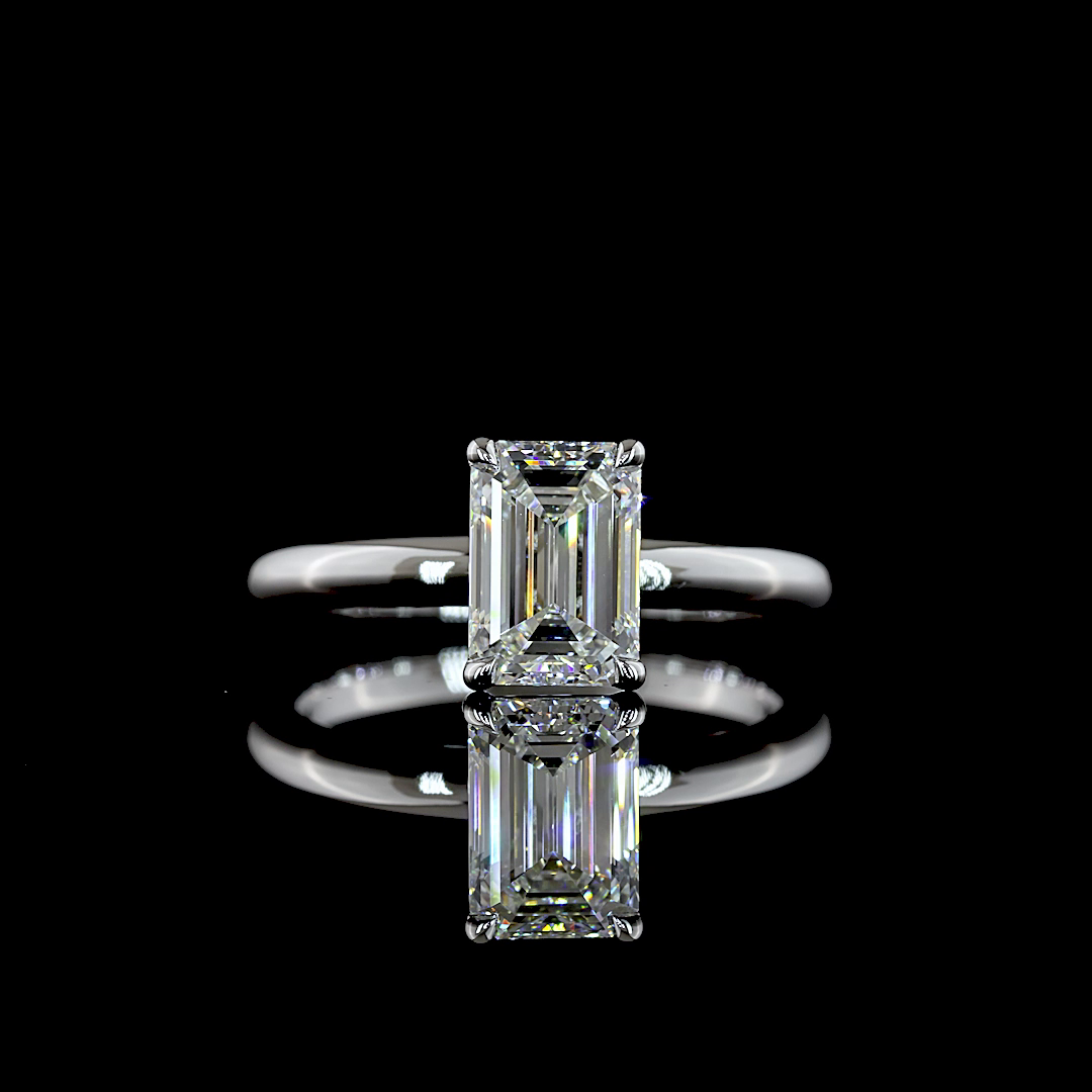 1.50 CT Emerald Lab Grown Diamond Solitaire Ring Sz. 6.5 (E Color and VVS2 Clarity)
