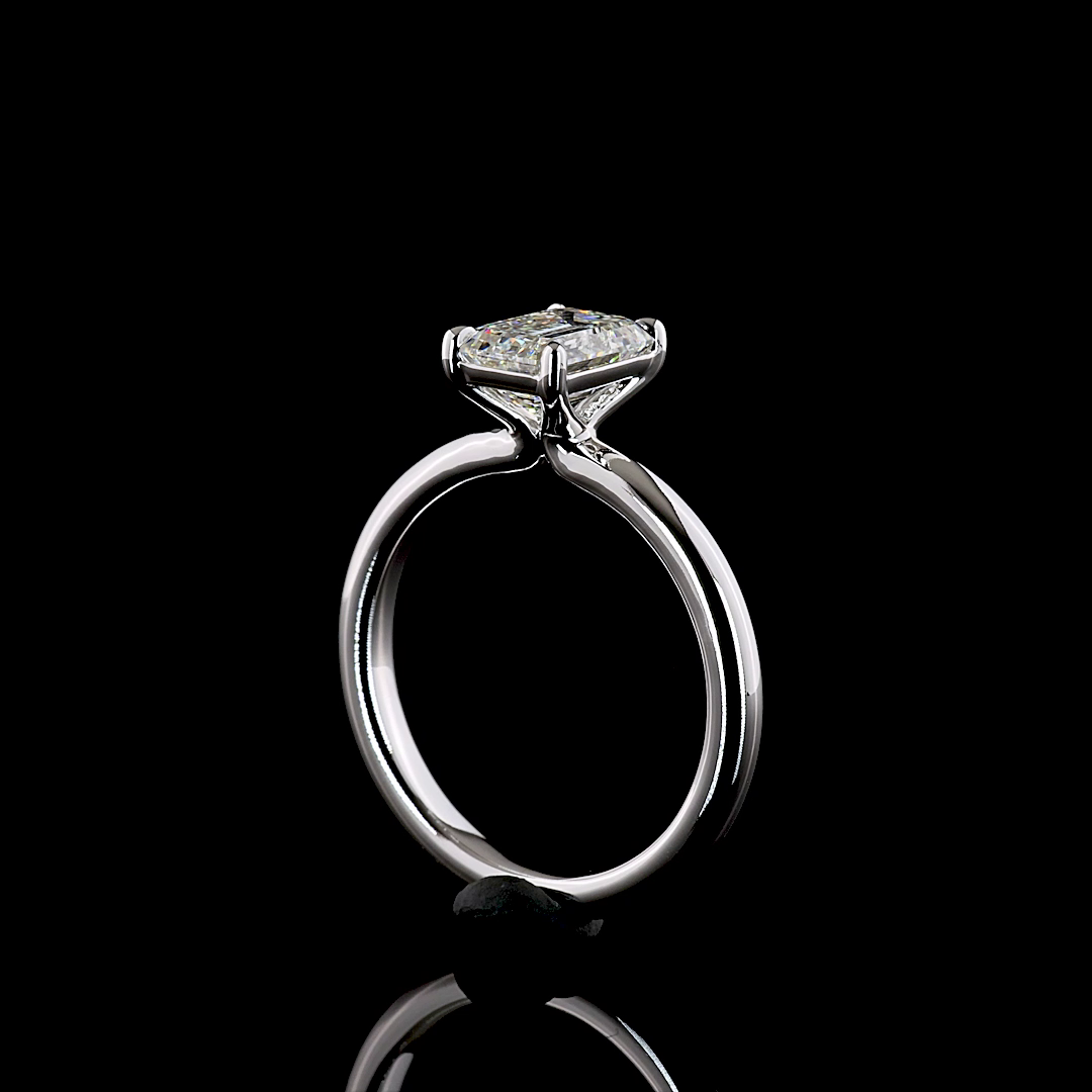 1.50 CT Emerald Lab Grown Diamond Solitaire Ring Sz. 6.5 (E Color and VVS2 Clarity)
