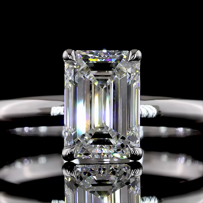 1.52 CT Emerald Lab Grown Diamond Solitaire Ring Sz. 6.5 (D Color and VVS2 Clarity)
