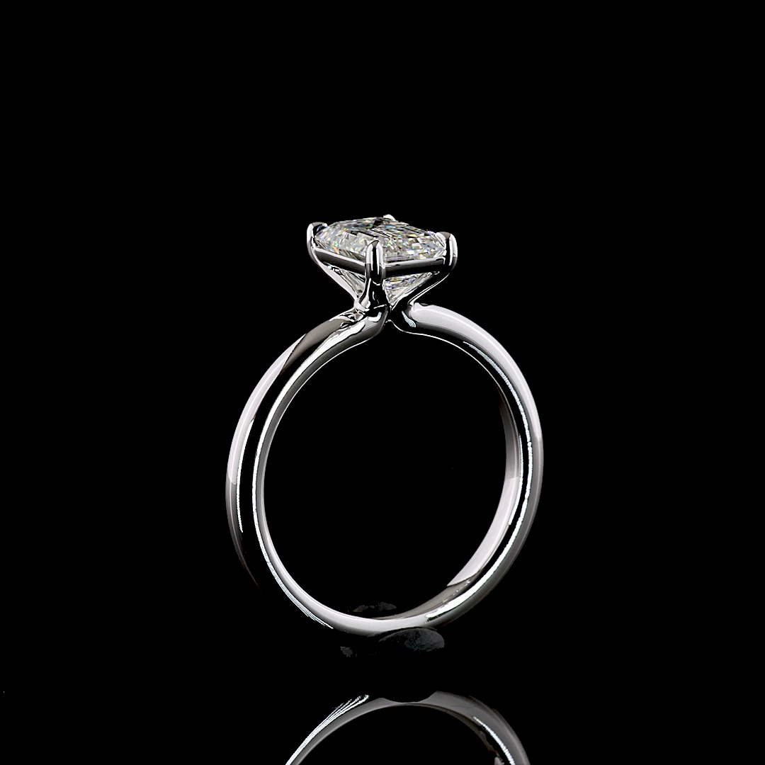 1.52 CT Emerald Lab Grown Diamond Solitaire Ring Sz. 6.5 (D Color and VVS2 Clarity)