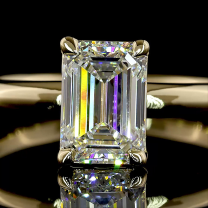 1.58 CT Emerald Lab Grown Diamond Solitaire Ring Sz. 6.5 (E Color and VVS2 Clarity)