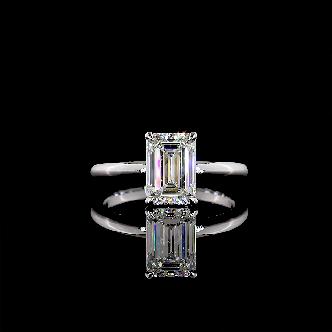 2.07 CT Emerald Lab Grown Diamond Solitaire Ring Sz. 6.5 (F Color and VS1 Clarity)