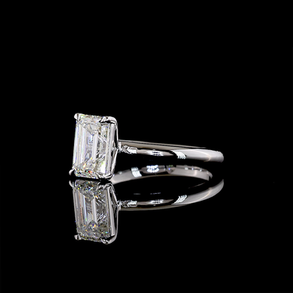 2.02 CT Emerald Lab Grown Diamond Solitaire Ring Sz. 6.5 (E Color and VVS2 Clarity)