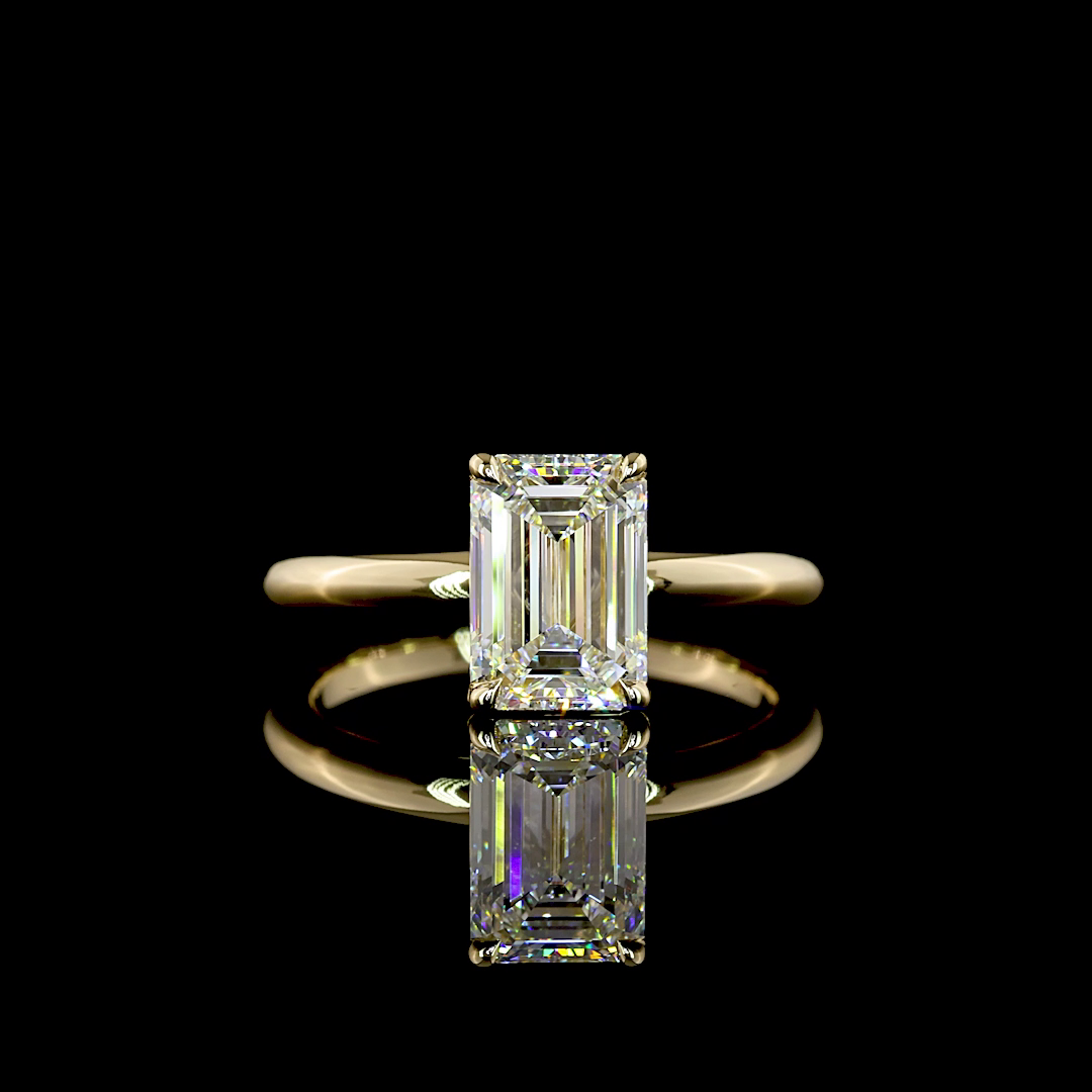 2.03 CT Emerald Lab Grown Diamond Solitaire Ring Sz. 6.5 (F Color and VVS1 Clarity)