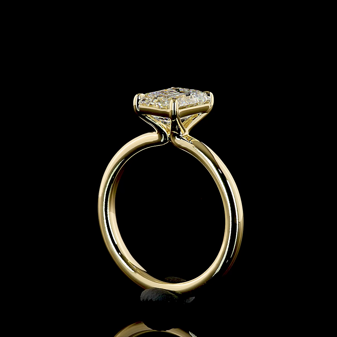 2.03 CT Emerald Lab Grown Diamond Solitaire Ring Sz. 6.5 (F Color and VVS1 Clarity)