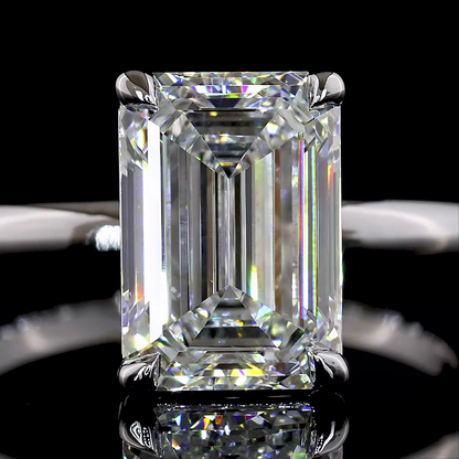 3.05 CT Emerald Lab Grown Diamond Solitaire Ring Sz. 6.5 (E Color and VVS2 Clarity)