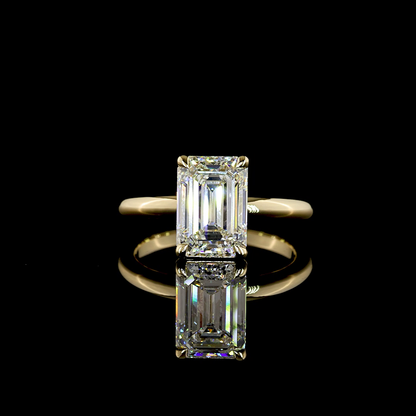 3.14 CT Emerald Lab Grown Diamond Solitaire Ring Sz. 6.5 (F Color and VVS2 Clarity)