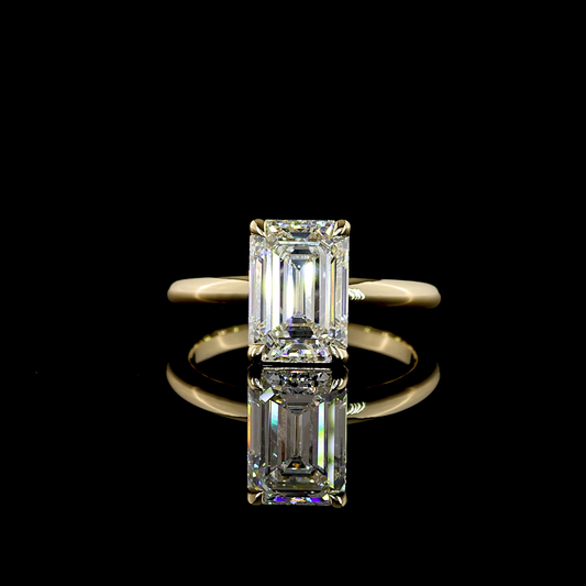 3.14 CT Emerald Lab Grown Diamond Solitaire Ring Sz. 6.5 (F Color and VVS2 Clarity)