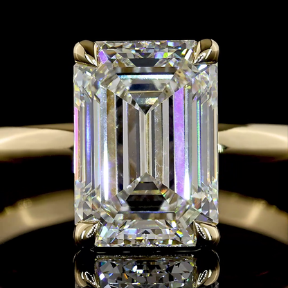 3.14 CT Emerald Lab Grown Diamond Solitaire Ring Sz. 6.5 (F Color and VVS2 Clarity)
