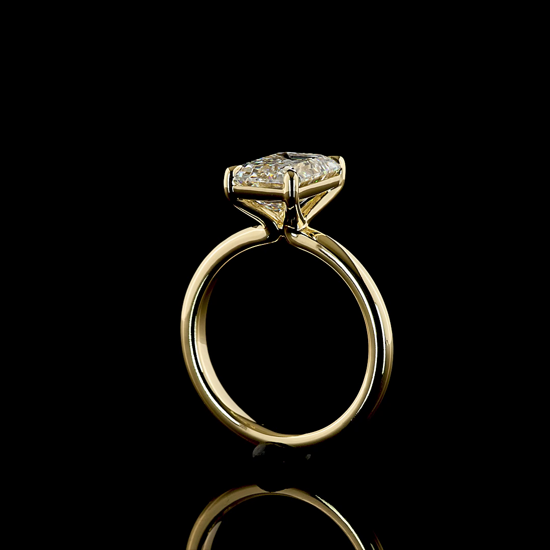 3.14 CT Emerald Lab Grown Diamond Solitaire Ring Sz. 6.5 (F Color and VVS2 Clarity)