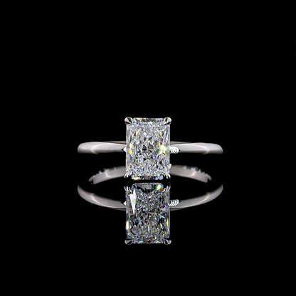 1.55 CT Radiant Lab Grown Diamond Solitaire Ring Sz. 6.5 (D Color and VVS2 Clarity)