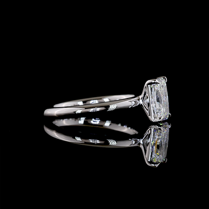 1.55 CT Radiant Lab Grown Diamond Solitaire Ring Sz. 6.5 (D Color and VVS2 Clarity)