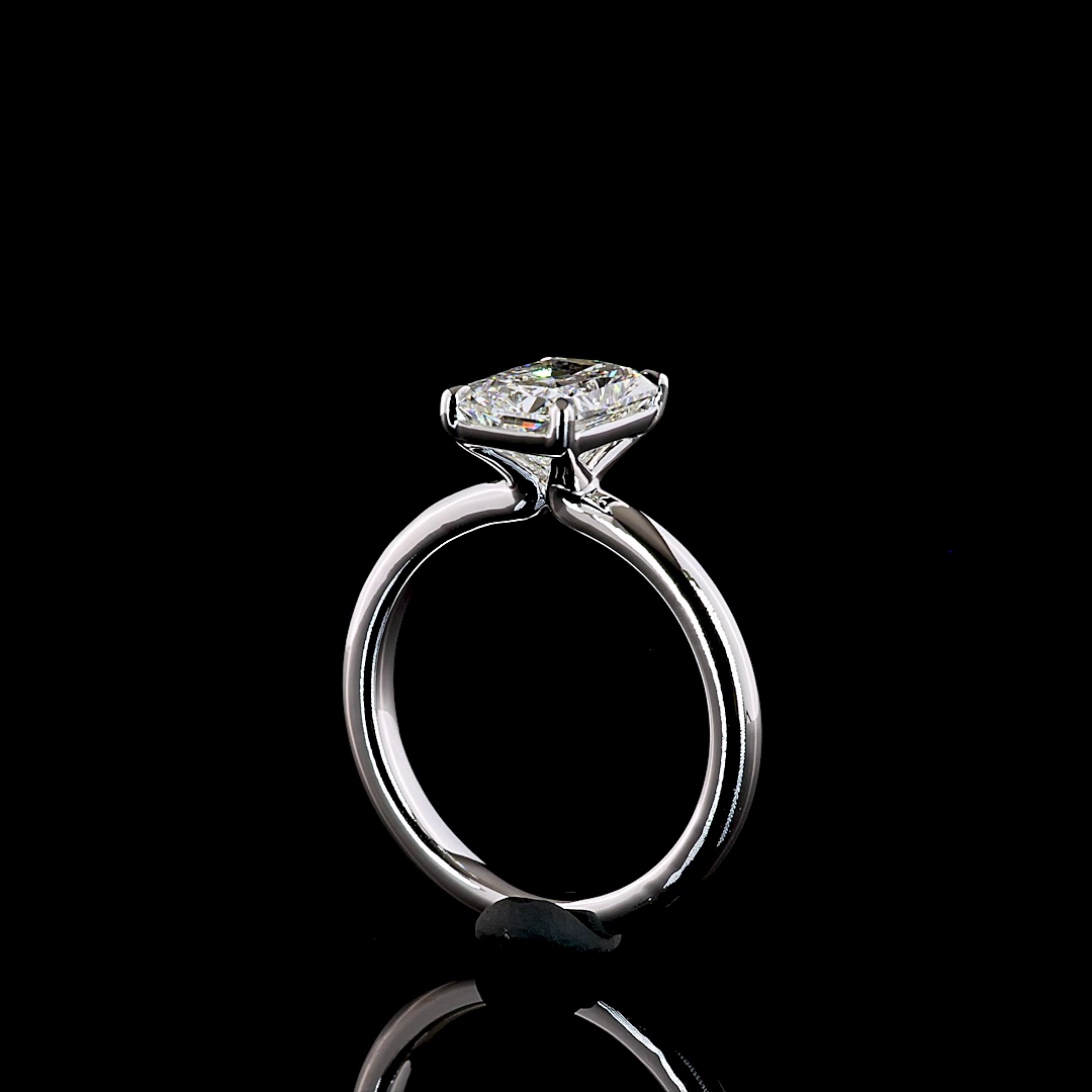 2.08 CT Radiant Lab Grown Diamond Solitaire Ring Sz. 6.5 (F Color and VVS1 Clarity)