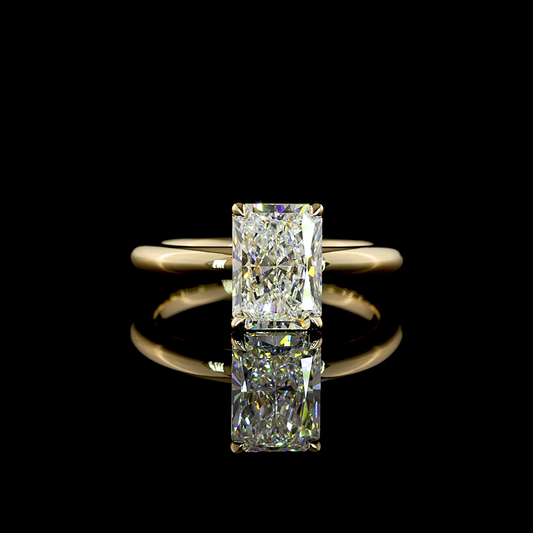 2.07 CT Radiant Lab Grown Diamond Solitaire Ring Sz. 6.5 (E Color and VVS2 Clarity)