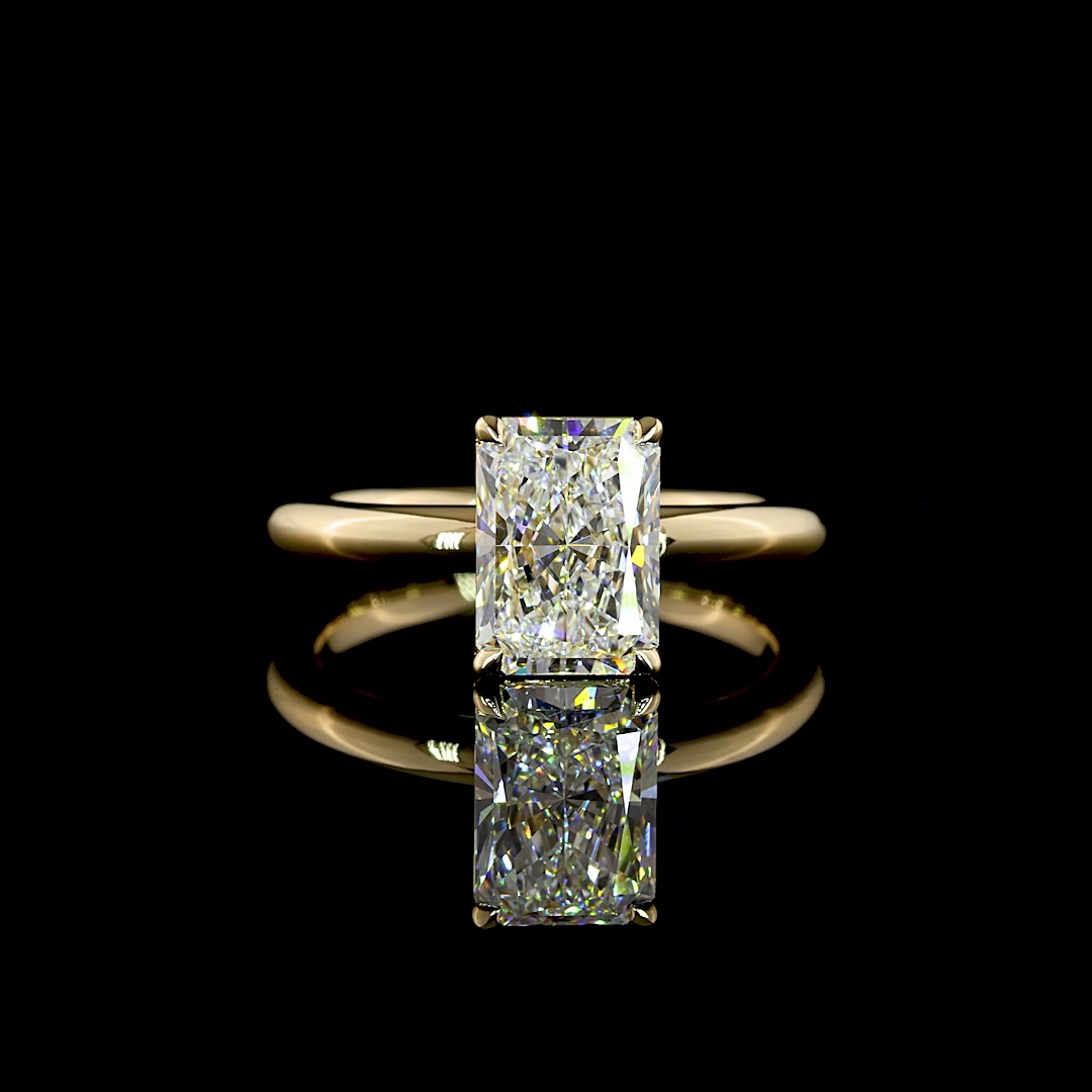 2.05 CT Radiant Lab Grown Diamond Solitaire Ring Sz. 6.5 (E Color and VS1 Clarity)