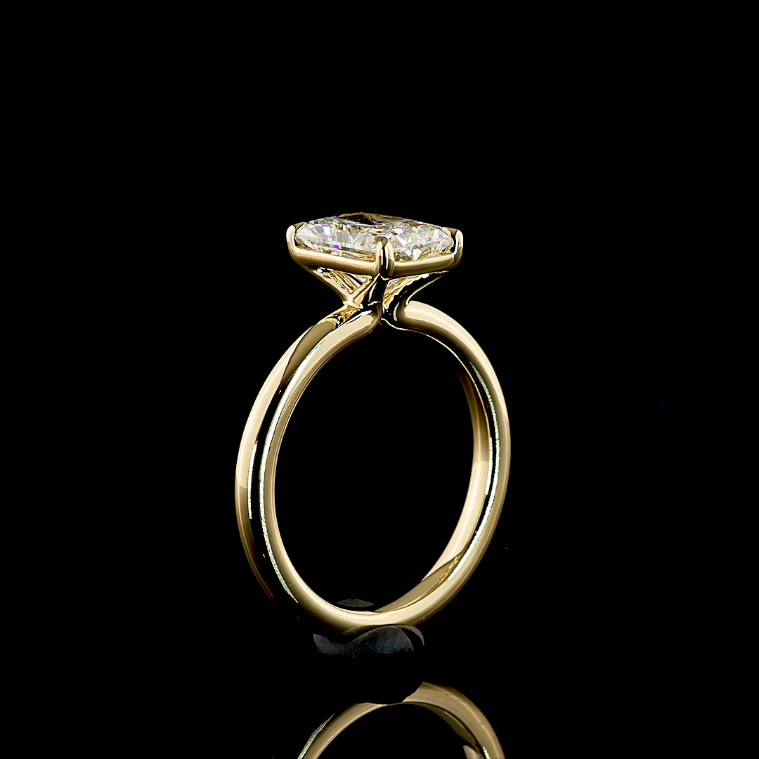2.05 CT Radiant Lab Grown Diamond Solitaire Ring Sz. 6.5 (E Color and VS1 Clarity)
