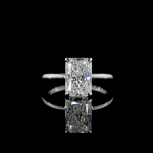 3.07 CT Radiant Lab Grown Diamond Solitaire Ring Sz. 6.5 (F Color and VS1 Clarity)