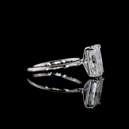3.07 CT Radiant Lab Grown Diamond Solitaire Ring Sz. 6.5 (F Color and VS1 Clarity)