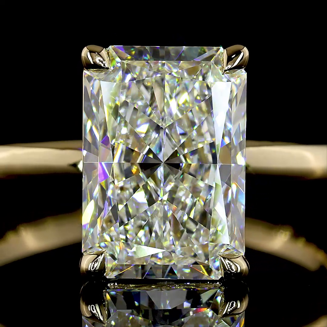 3.05 CT Radiant Lab Grown Diamond Solitaire Ring Sz. 6.5 (E Color and VVS2 Clarity)