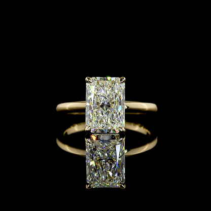 3.06 CT Radiant Lab Grown Diamond Solitaire Ring Sz. 6.5 (F Color and VVS2 Clarity)