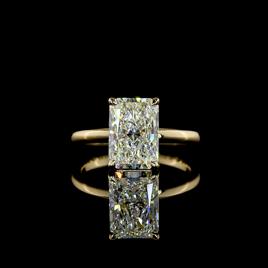 3.06 CT Radiant Lab Grown Diamond Solitaire Ring Sz. 6.5 (F Color and VVS2 Clarity)
